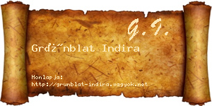 Grünblat Indira névjegykártya